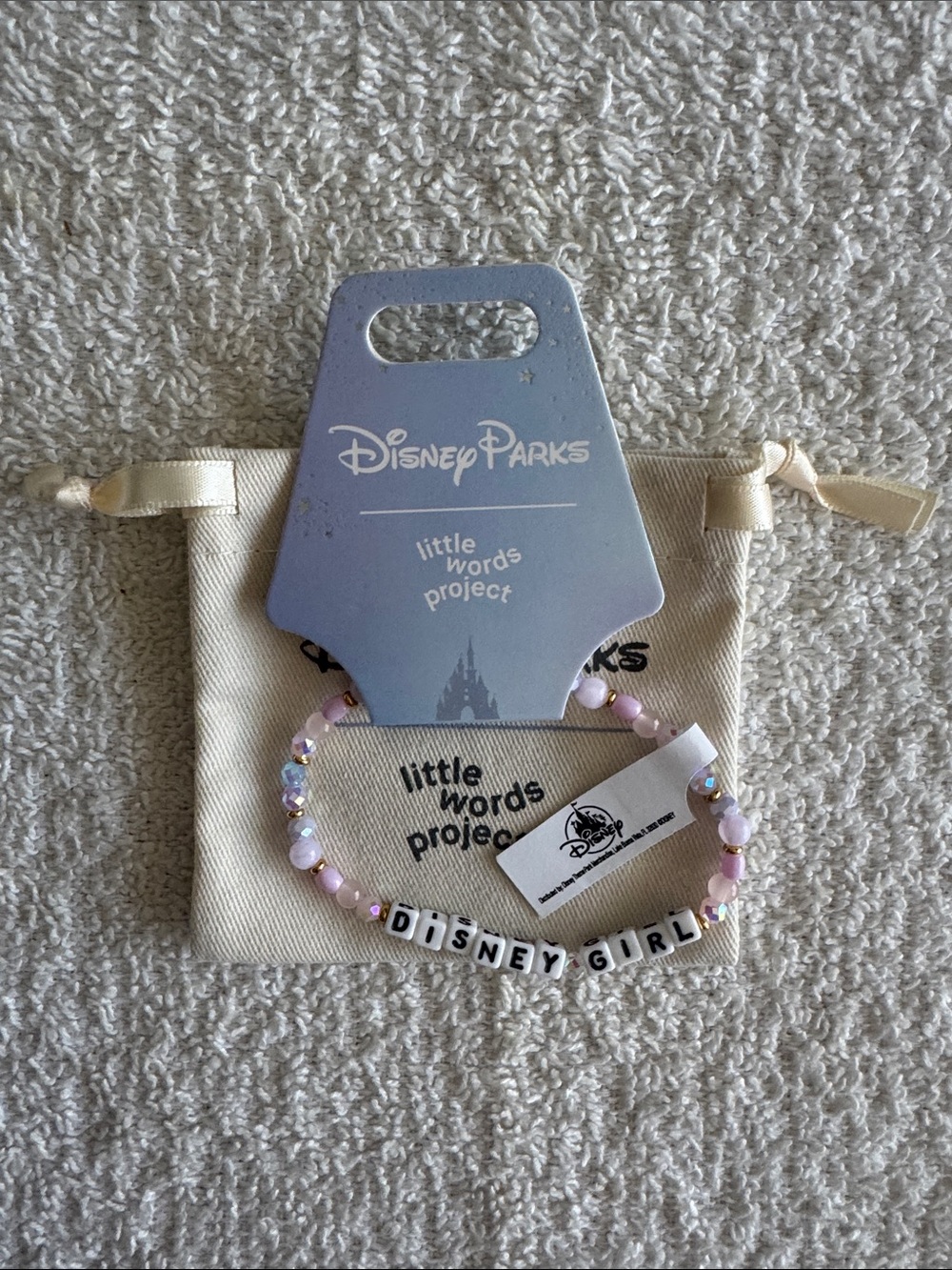 Little Words Project x Disney Parks Pink Beaded "DISNEY GIRL" Bracelet